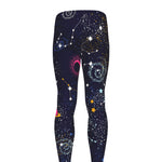 Zodiac Star Signs Galaxy Space Print Men's leggings