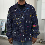 Zodiac Star Signs Galaxy Space Print Men's Shirt Jacket