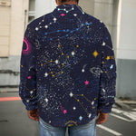 Zodiac Star Signs Galaxy Space Print Men's Shirt Jacket