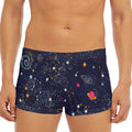 Zodiac Star Signs Galaxy Space Print Men's Short Boxer Briefs