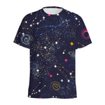 Zodiac Star Signs Galaxy Space Print Men's Sports T-Shirt