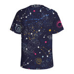 Zodiac Star Signs Galaxy Space Print Men's Sports T-Shirt