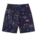 Zodiac Star Signs Galaxy Space Print Men's Swim Trunks