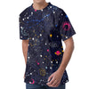 Zodiac Star Signs Galaxy Space Print Men's Velvet T-Shirt
