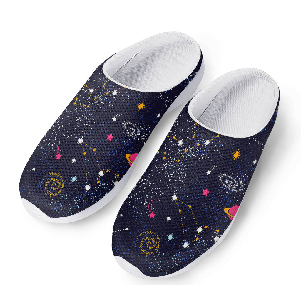 Zodiac Star Signs Galaxy Space Print Mesh Casual Shoes