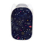 Zodiac Star Signs Galaxy Space Print Mesh Laundry Hamper