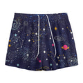 Zodiac Star Signs Galaxy Space Print Mesh Shorts