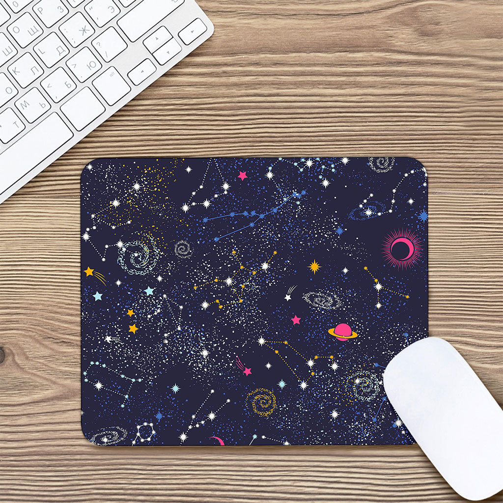 Zodiac Star Signs Galaxy Space Print Mouse Pad