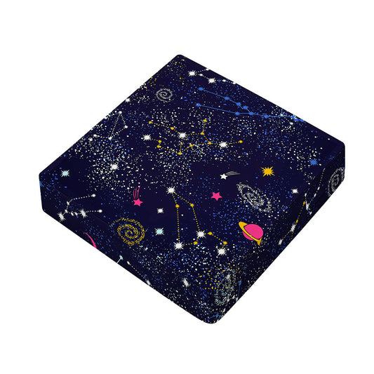 Zodiac Star Signs Galaxy Space Print Outdoor Seat Cushion Cover