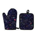 Zodiac Star Signs Galaxy Space Print Oven Mitt And Pot Holder Set