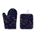 Zodiac Star Signs Galaxy Space Print Oven Mitt And Pot Holder Set