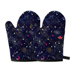 Zodiac Star Signs Galaxy Space Print Oven Mitts