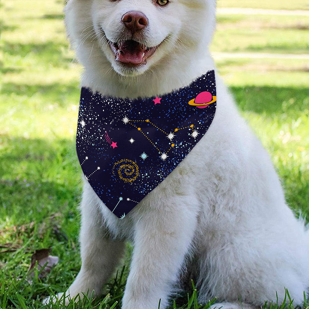 Zodiac Star Signs Galaxy Space Print Over The Collar Dog Bandana