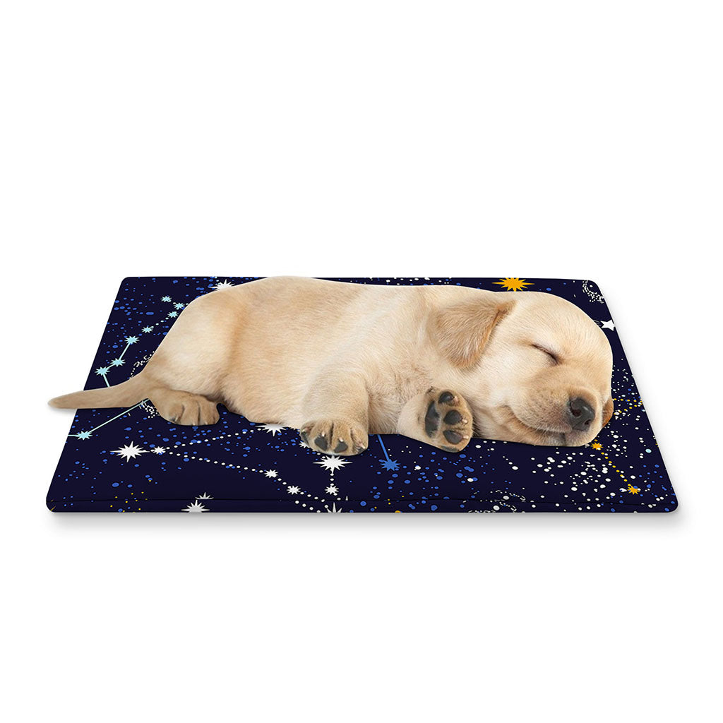 Zodiac Star Signs Galaxy Space Print Pet Cooling Mat Cover