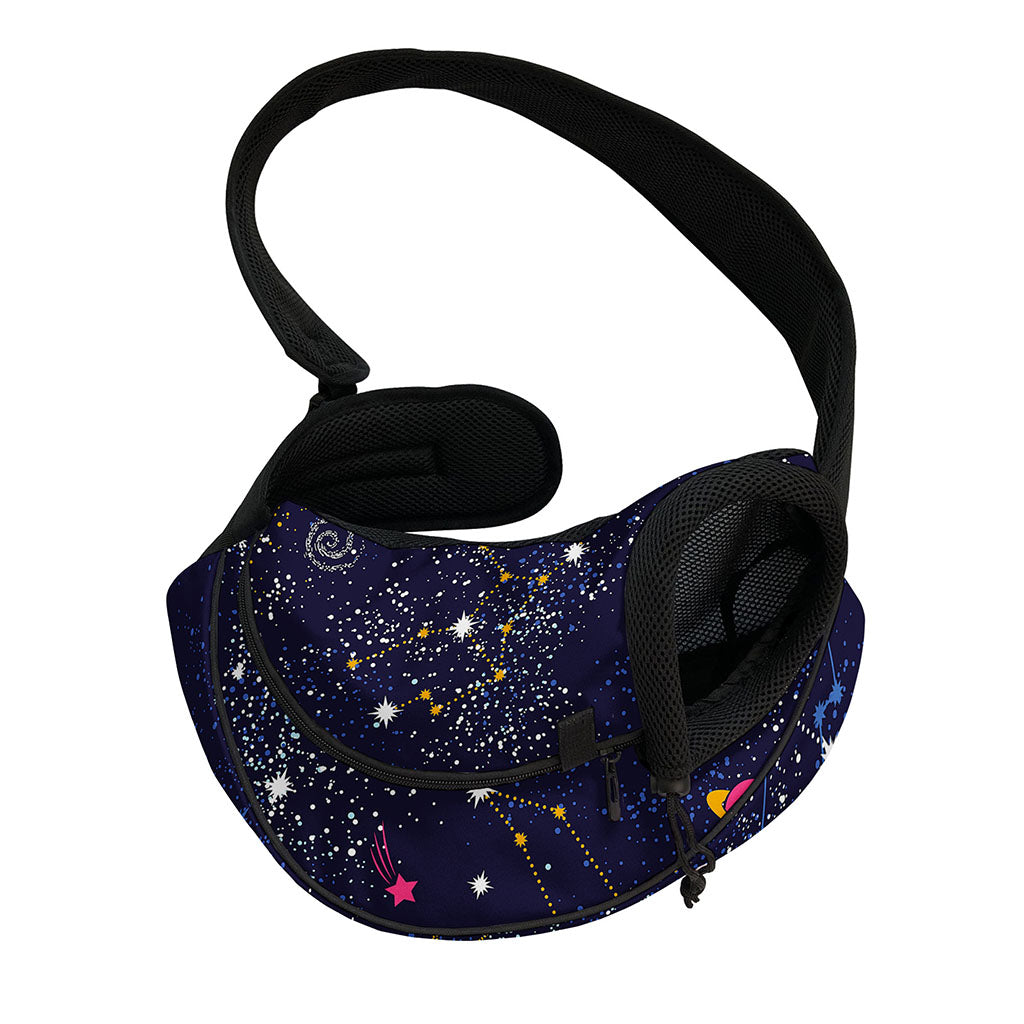 Zodiac Star Signs Galaxy Space Print Pet Sling Carrier
