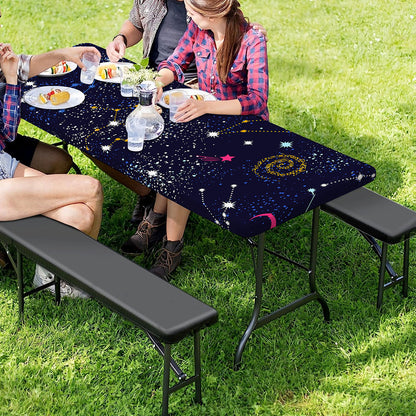 Zodiac Star Signs Galaxy Space Print Picnic Table Cover