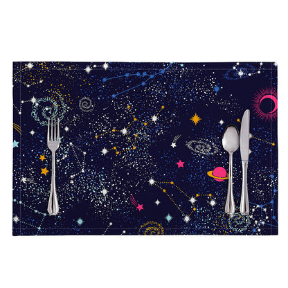 Zodiac Star Signs Galaxy Space Print Placemat