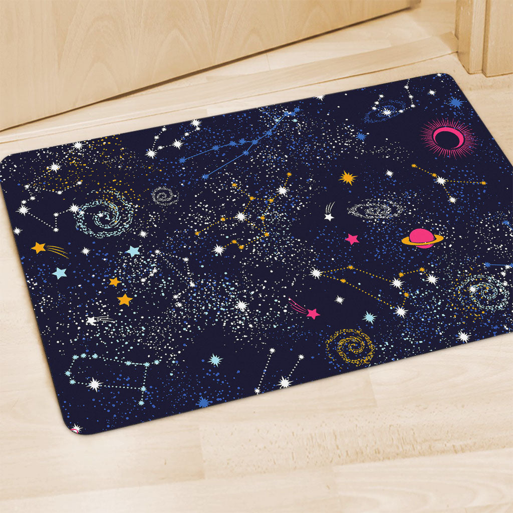 Zodiac Star Signs Galaxy Space Print Polyester Doormat