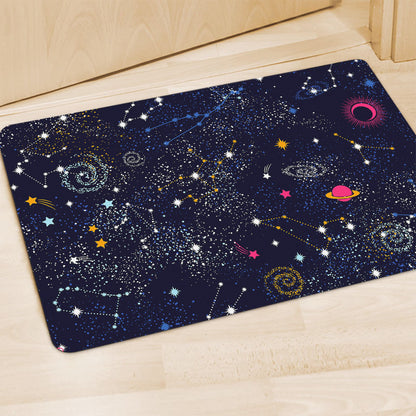 Zodiac Star Signs Galaxy Space Print Polyester Doormat