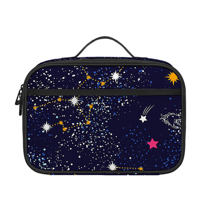 Zodiac Star Signs Galaxy Space Print Portable Lunch Bag