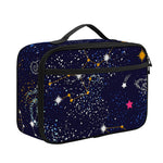 Zodiac Star Signs Galaxy Space Print Portable Lunch Bag