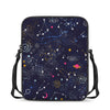 Zodiac Star Signs Galaxy Space Print Rectangular Crossbody Bag