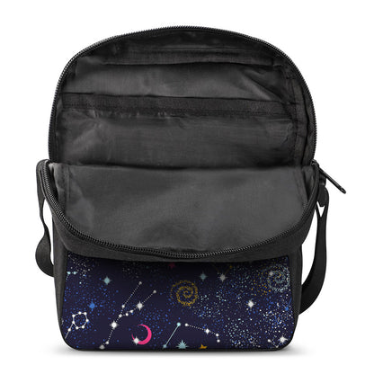 Zodiac Star Signs Galaxy Space Print Rectangular Crossbody Bag