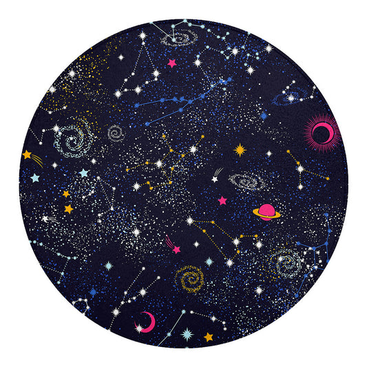 Zodiac Star Signs Galaxy Space Print Round Blanket