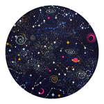 Zodiac Star Signs Galaxy Space Print Round Blanket