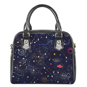 Zodiac Star Signs Galaxy Space Print Shoulder Handbag