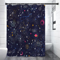Zodiac Star Signs Galaxy Space Print Shower Curtain