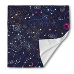 Zodiac Star Signs Galaxy Space Print Silk Bandana