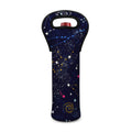 Zodiac Star Signs Galaxy Space Print Single Neoprene Wine Tote