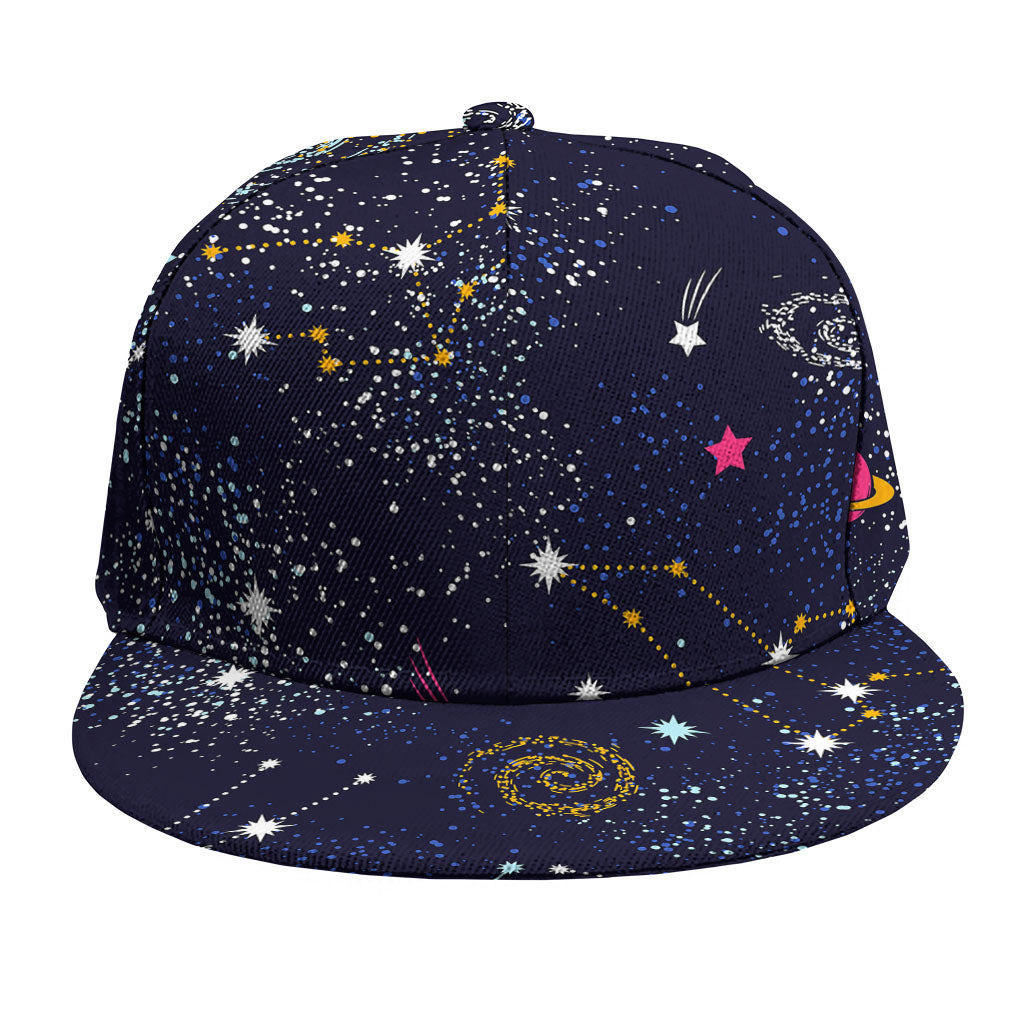 Zodiac Star Signs Galaxy Space Print Snapback Cap