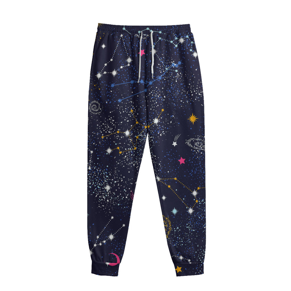 Zodiac Star Signs Galaxy Space Print Sweatpants