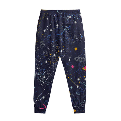 Zodiac Star Signs Galaxy Space Print Sweatpants