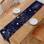 Zodiac Star Signs Galaxy Space Print Table Runner
