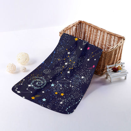Zodiac Star Signs Galaxy Space Print Towel