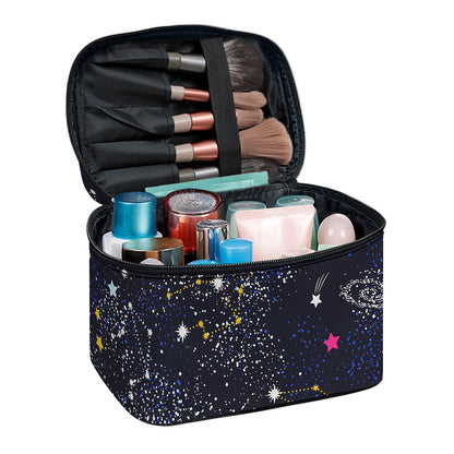 Zodiac Star Signs Galaxy Space Print Travel Makeup Bag