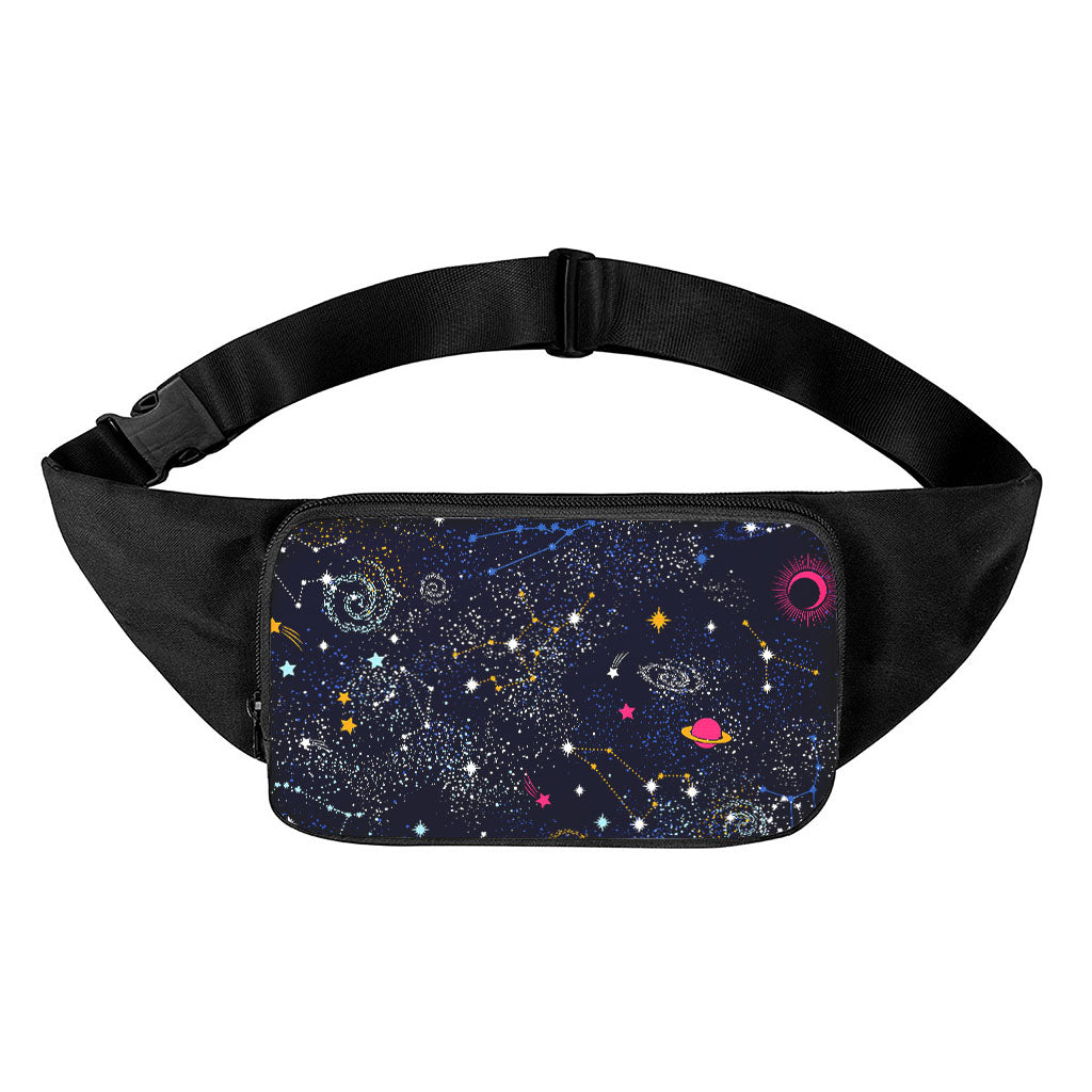 Zodiac Star Signs Galaxy Space Print Waist Bag