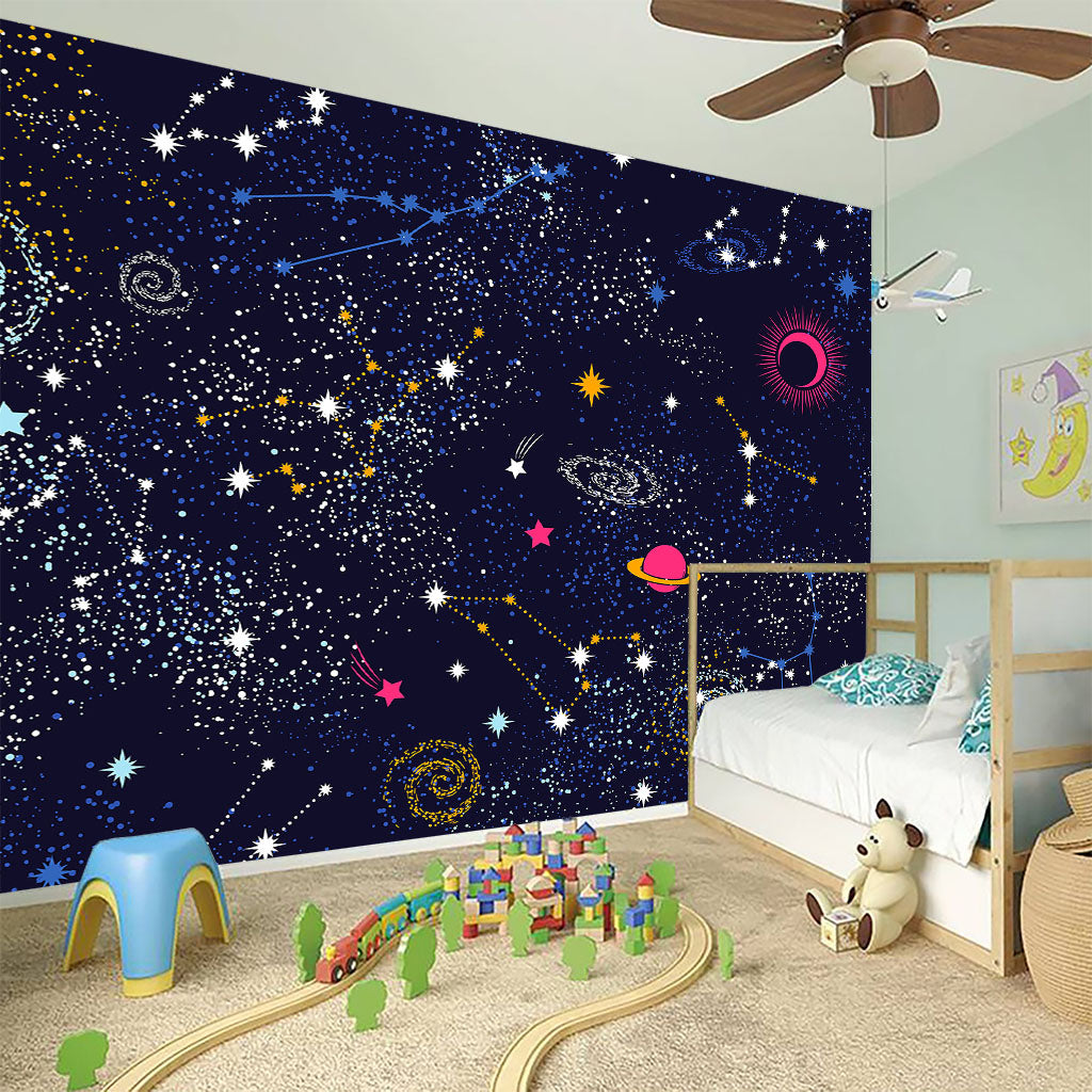 Zodiac Star Signs Galaxy Space Print Wall Sticker