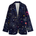 Zodiac Star Signs Galaxy Space Print Women's Cotton Blazer
