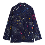 Zodiac Star Signs Galaxy Space Print Women's Cotton Blazer