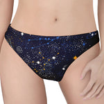 Zodiac Star Signs Galaxy Space Print Women's Thong