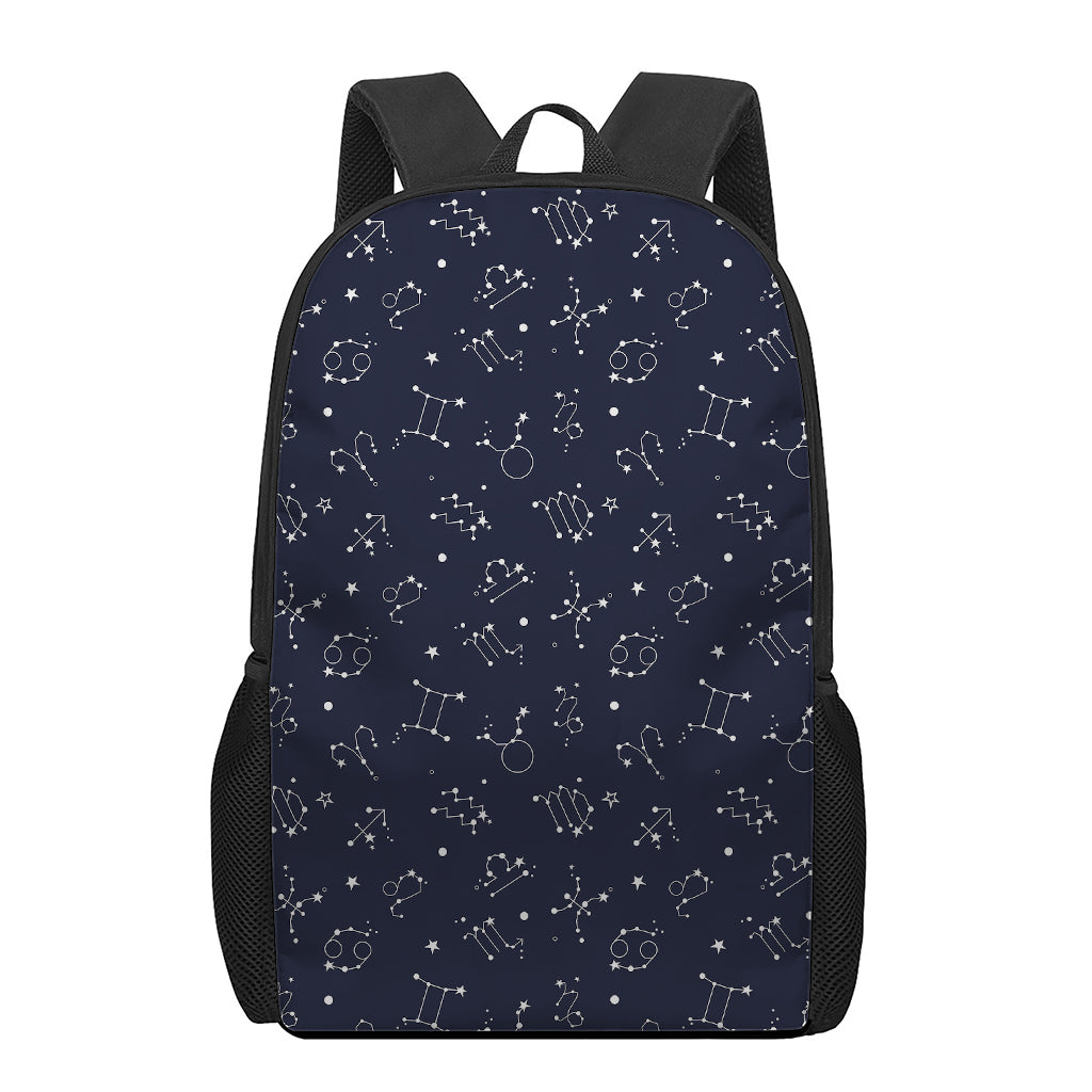 Zodiac Star Signs Pattern Print 17 Inch Backpack