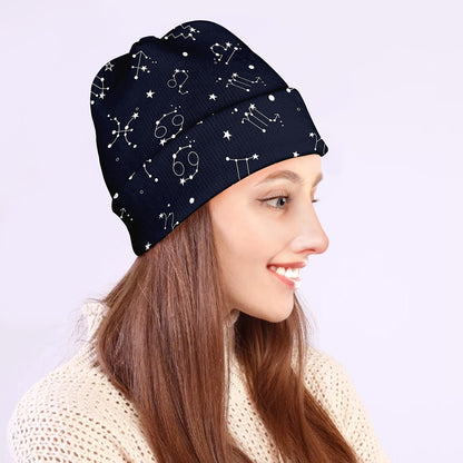 Zodiac Star Signs Pattern Print Beanie