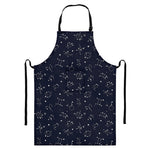 Zodiac Star Signs Pattern Print Bib Apron With Pocket