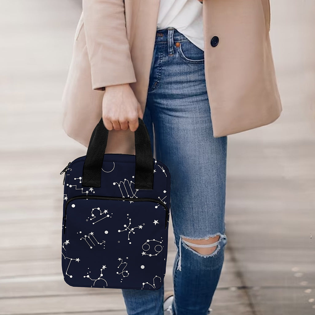 Zodiac Star Signs Pattern Print Bible Tote Bag