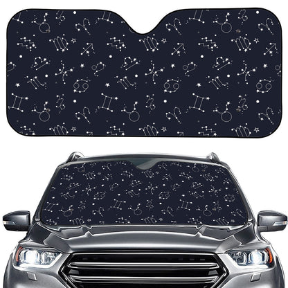 Zodiac Star Signs Pattern Print Car Windshield Sun Shade
