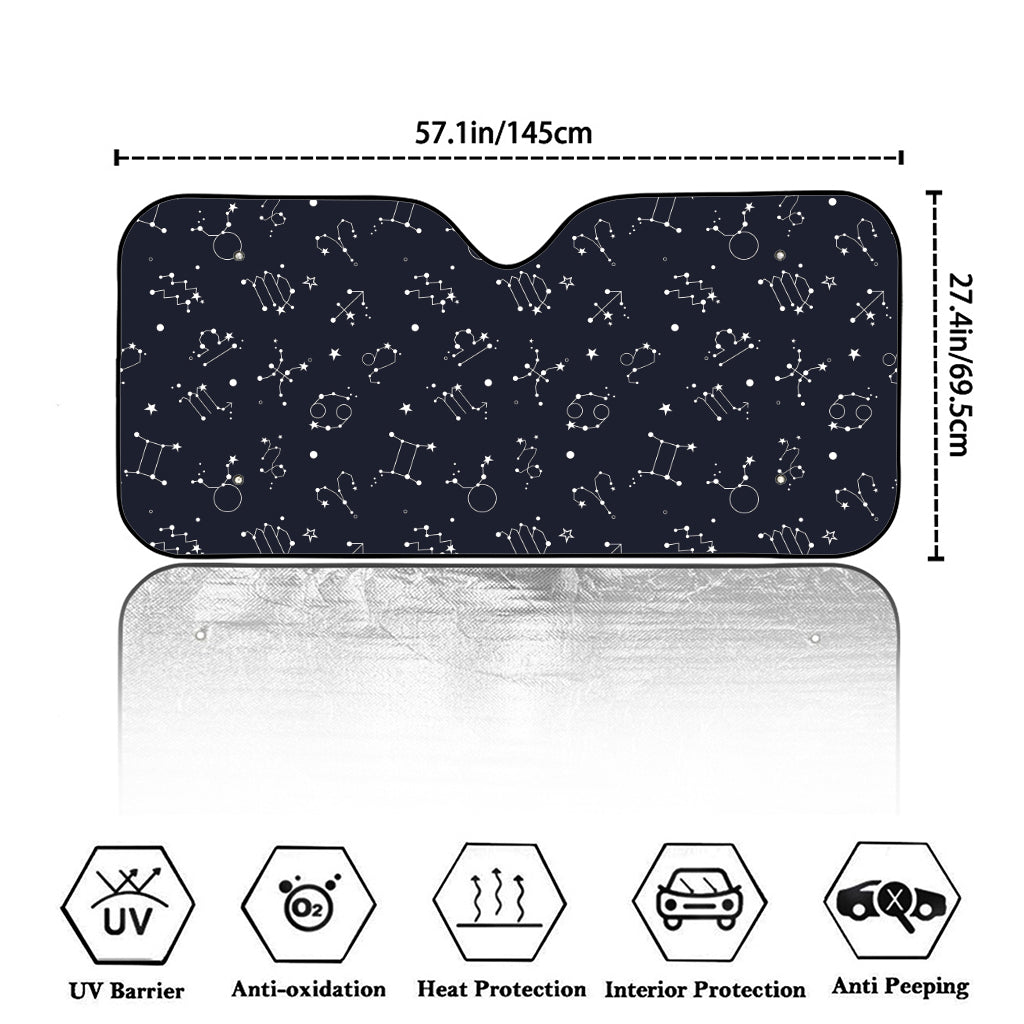 Zodiac Star Signs Pattern Print Car Windshield Sun Shade